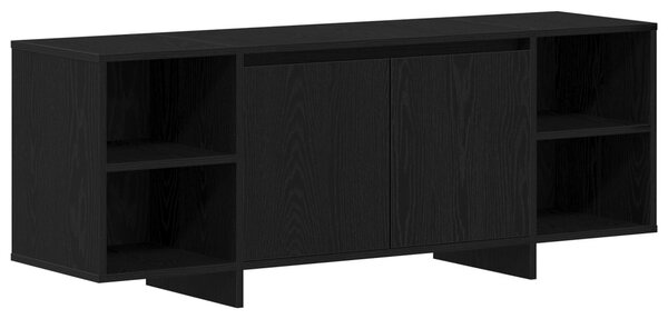 TV szekrény 130 x 35 x 50 cm Fekete Tölgy Szerelt Fa