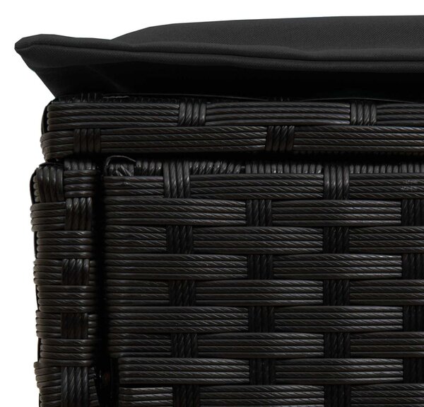 VidaXL Kerti lábtartó 2 Darab Fekete 38 x 38 x 45 cm PE Rattan