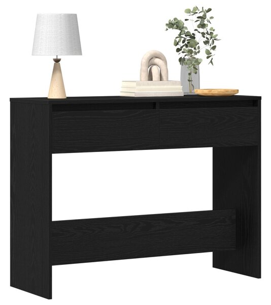 Konzolasztal fiókkal Fekete tölgy 100 x 35 x 76,5 cm Faanyag