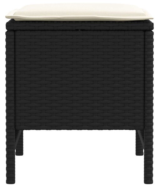Kerti lábtartó 2 Darab Fekete és Krém 38 x 38 x 45 cm PE Rattan