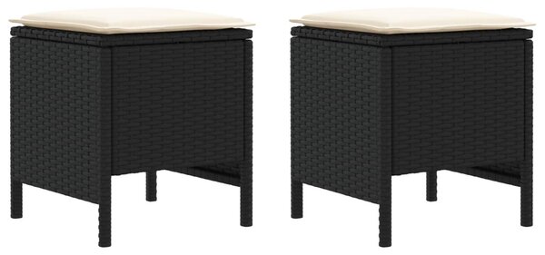 Kerti lábtartó 2 Darab Fekete és Krém 38 x 38 x 45 cm PE Rattan