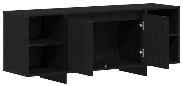TV szekrény 130 x 35 x 50 cm Fekete Tölgy Szerelt Fa