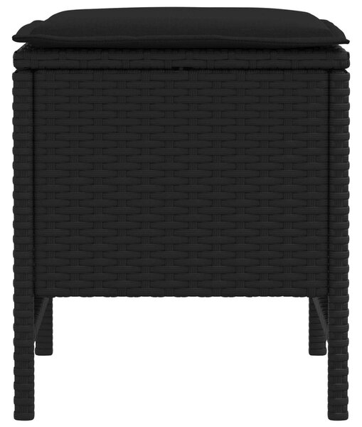 VidaXL Kerti lábtartó 2 Darab Fekete 38 x 38 x 45 cm PE Rattan