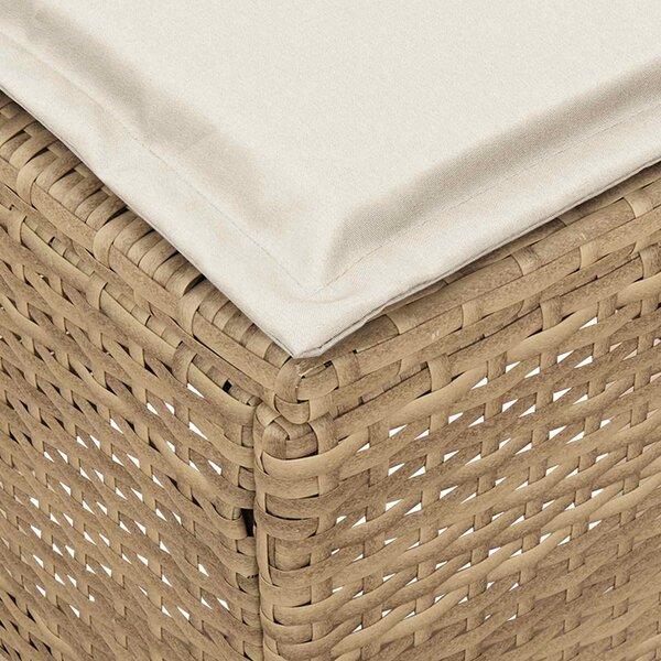 VidaXL Kerti lábtartó 2 Darab Beige és krém 38 x 38 x 45 cm PE Rattan