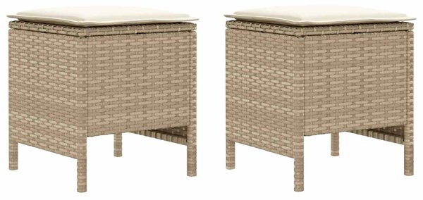 VidaXL Kerti lábtartó 2 Darab Beige és krém 38 x 38 x 45 cm PE Rattan