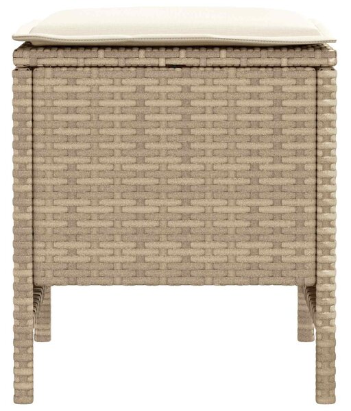 VidaXL Kerti lábtartó 2 Darab Beige és krém 38 x 38 x 45 cm PE Rattan