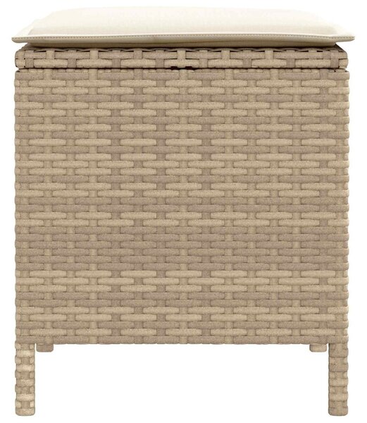 VidaXL Kerti lábtartó 2 Darab Beige és krém 38 x 38 x 45 cm PE Rattan