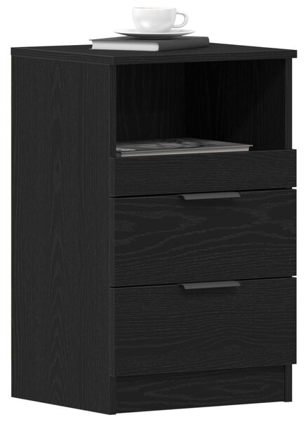 Éjjeliszekrény 2 pcs Fekete tölgy 40 x 35 x 65 cm Faanyag