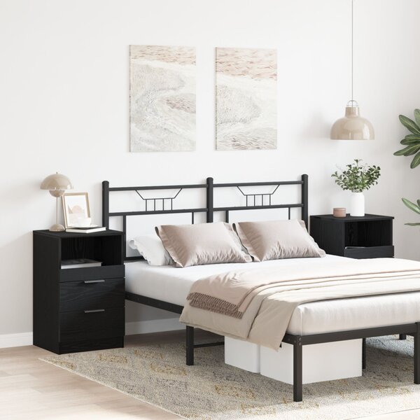 Éjjeliszekrény 2 pcs Fekete tölgy 40 x 35 x 65 cm Faanyag
