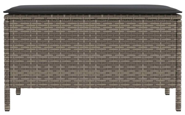 VidaXL Kerti lábtartó Szürke és sötétszürke 80 x 38 x 45 cm PE Rattan