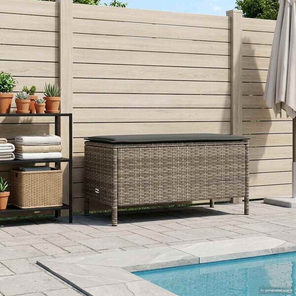 VidaXL Kerti lábtartó Szürke és sötétszürke 80 x 38 x 45 cm PE Rattan