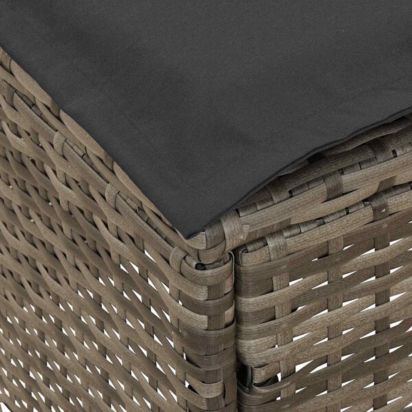 VidaXL Kerti lábtartó Szürke és sötétszürke 80 x 38 x 45 cm PE Rattan