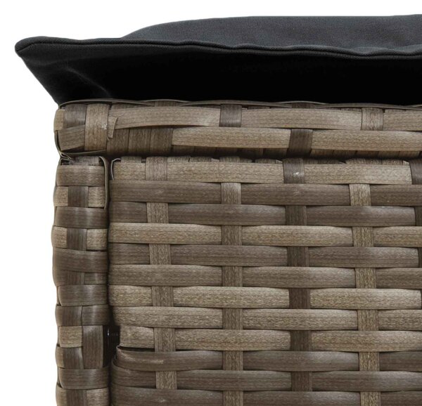 VidaXL Kerti lábtartó Szürke és sötétszürke 80 x 38 x 45 cm PE Rattan