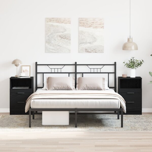 Éjjeliszekrény 2 pcs Fekete tölgy 40 x 35 x 65 cm Faanyag