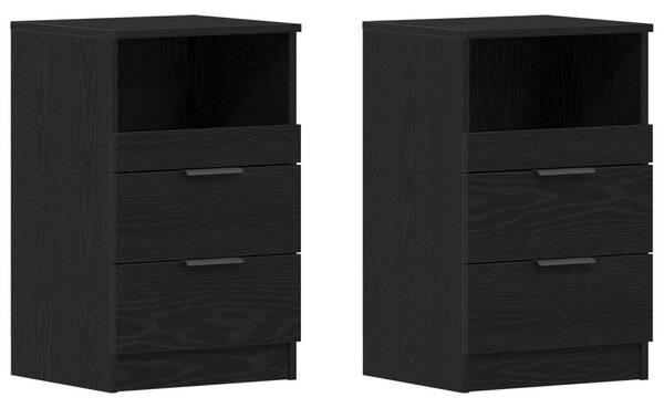 Éjjeliszekrény 2 pcs Fekete tölgy 40 x 35 x 65 cm Faanyag