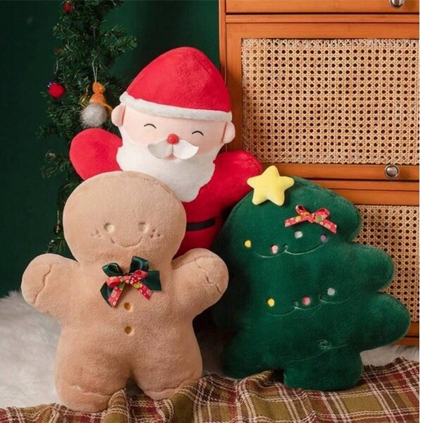Bársony díszpárna SANTA CLAUS, piros