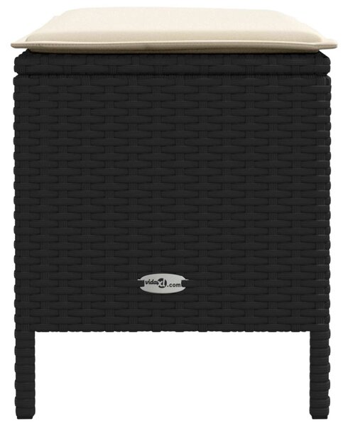 Kerti lábtartó Fekete és Krém 80 x 38 x 45 cm PE Rattan