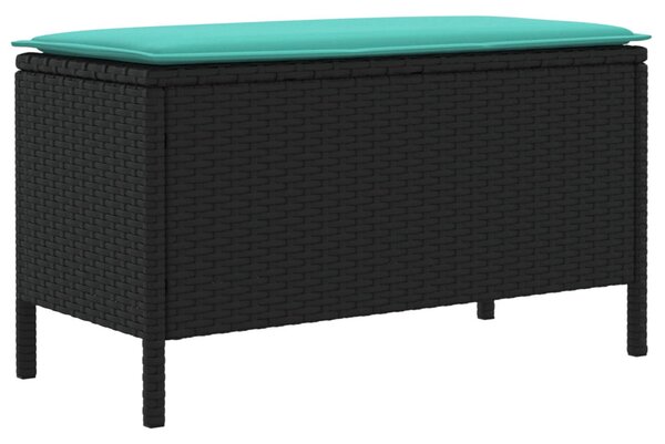 Kerti lábtartó Fekete és Türkiz 80 x 38 x 42 cm PE Rattan