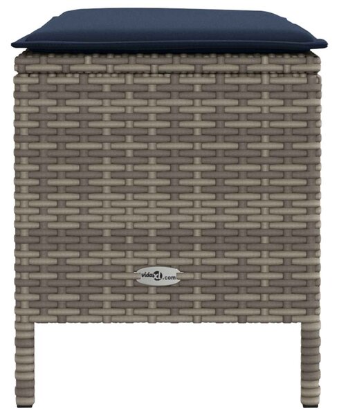 Kerti lábtartó Szürke és sötétkék 80 x 38 x 42 cm PE Rattan