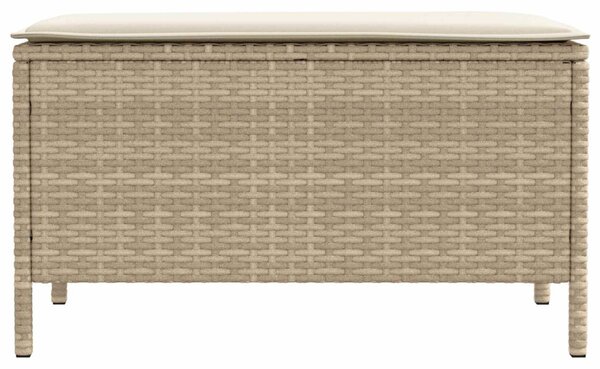 VidaXL Kerti lábtartó párnával Beige és krém 80 x 38 x 42 cm PE Rattan