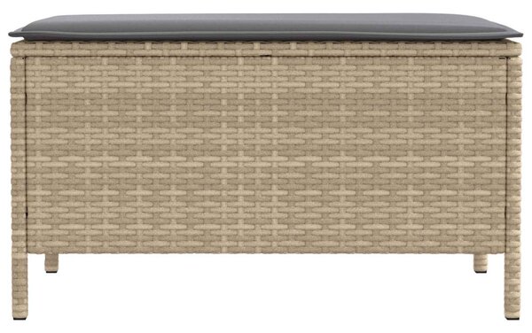 VidaXL Kerti lábtartó Beige és Világosszürke 80 x 38 x 42 cm PE Rattan
