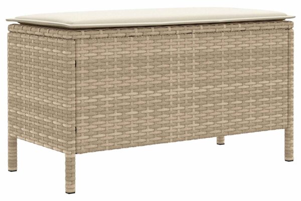 VidaXL Kerti lábtartó párnával Beige és krém 80 x 38 x 42 cm PE Rattan