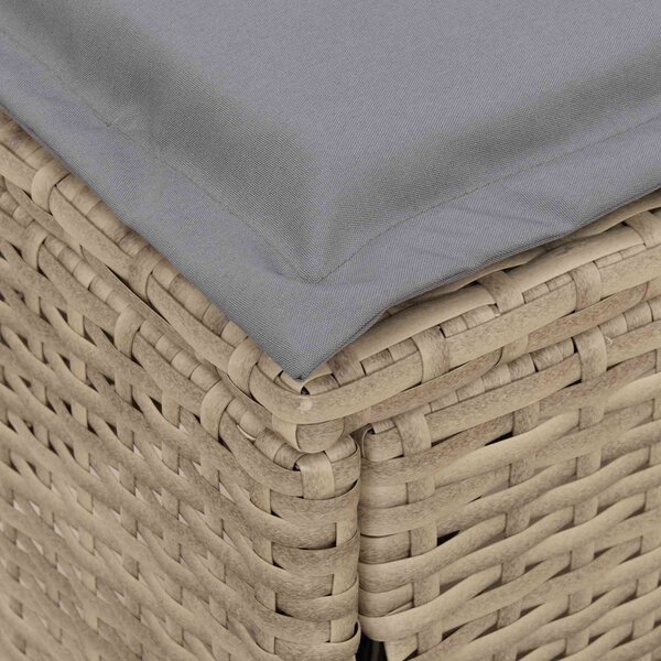VidaXL Kerti lábtartó Beige és Világosszürke 80 x 38 x 42 cm PE Rattan