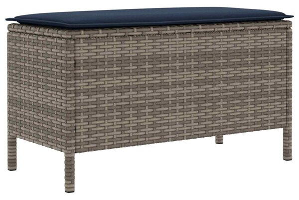 Kerti lábtartó Szürke és sötétkék 80 x 38 x 42 cm PE Rattan
