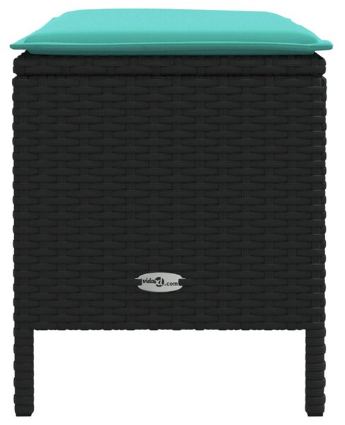 Kerti lábtartó Fekete és Türkiz 80 x 38 x 42 cm PE Rattan