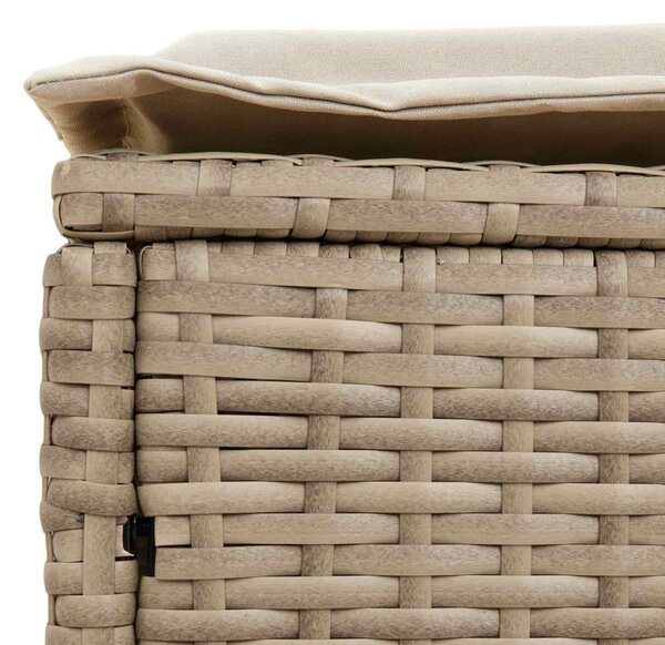 VidaXL Kerti lábtartó párnával Beige és krém 80 x 38 x 42 cm PE Rattan