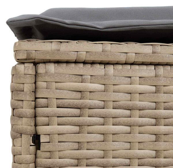 VidaXL Kerti lábtartó Beige és Világosszürke 80 x 38 x 42 cm PE Rattan