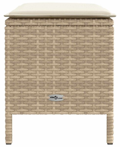 VidaXL Kerti lábtartó párnával Beige és krém 80 x 38 x 42 cm PE Rattan