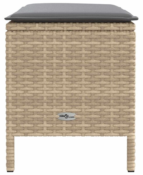 VidaXL Kerti lábtartó Beige és Világosszürke 80 x 38 x 42 cm PE Rattan