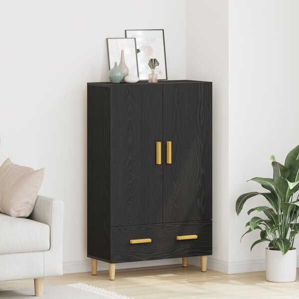 VidaXL Fekete tölgy magas tároló szekrény, 70x31x115 cm, Mérnöki faforgácsból készült