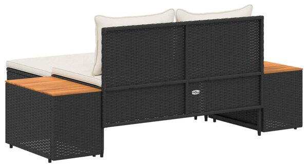 VidaXL Kültéri kanapé szett párnával 4 pcs Fekete és krémfehér