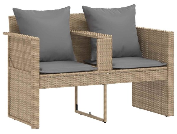 Kerti kanapé 8 db polirattan Beige és Világosszürke
