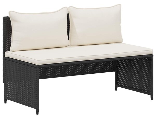 VidaXL Kültéri kanapé szett párnával 4 pcs Fekete és krémfehér