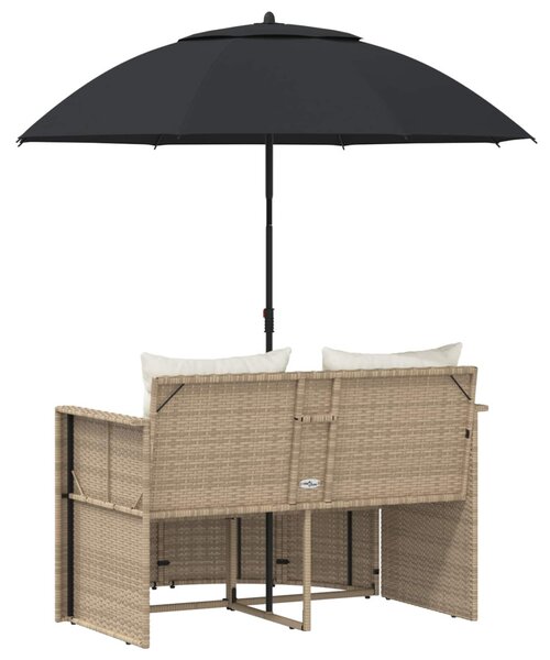 VidaXL Kerti kanapé párnával 8 pcs Beige és Krémszínű polirattan