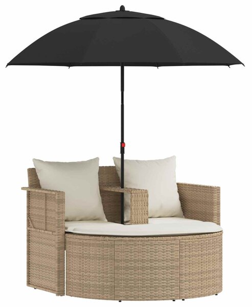 VidaXL Kerti kanapé párnával 8 pcs Beige és Krémszínű polirattan
