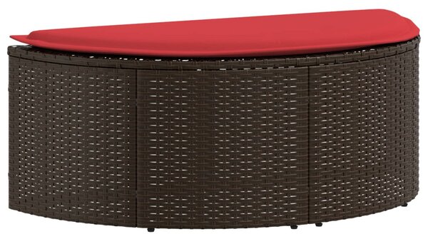 Kerti kanapé Barna és Piros 168 x 168 x 180 cm polirattan