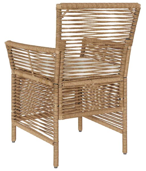 VidaXL Kültéri szék párnával 2 pcs Beige és krém polirattan