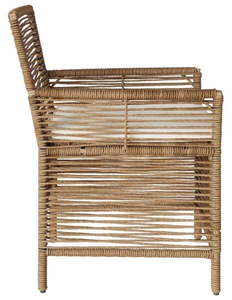 VidaXL Kültéri szék párnával 2 pcs Beige és krém polirattan