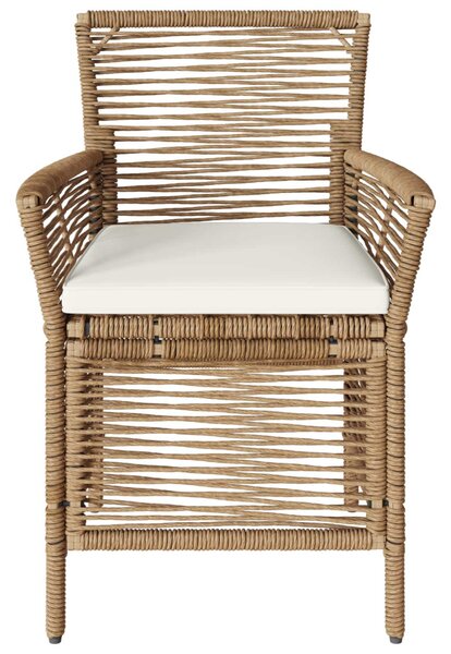 VidaXL Kültéri szék párnával 2 pcs Beige és krém polirattan
