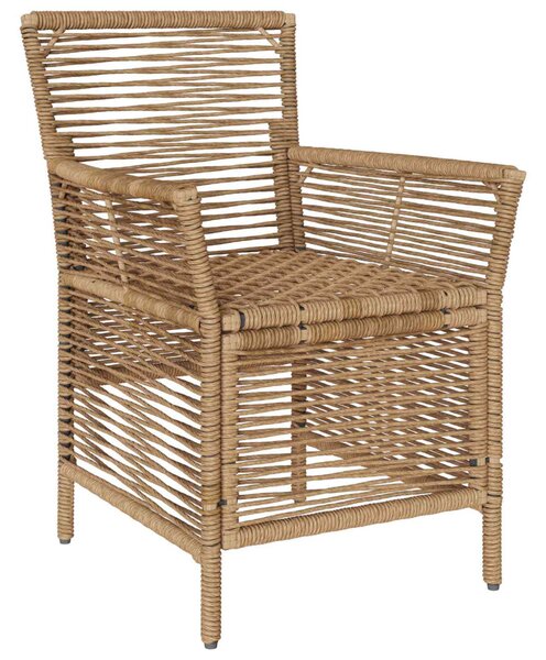 VidaXL Kültéri szék párnával 2 pcs Beige és krém polirattan