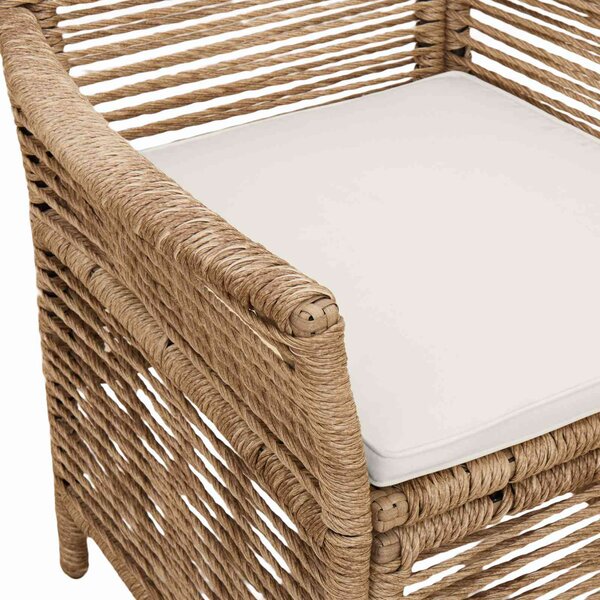 VidaXL Kültéri szék párnával 2 pcs Beige és krém polirattan