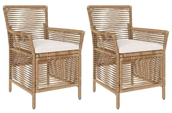 VidaXL Kültéri szék párnával 2 pcs Beige és krém polirattan