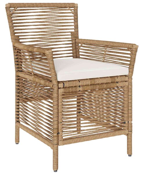 VidaXL Kültéri szék párnával 2 pcs Beige és krém polirattan