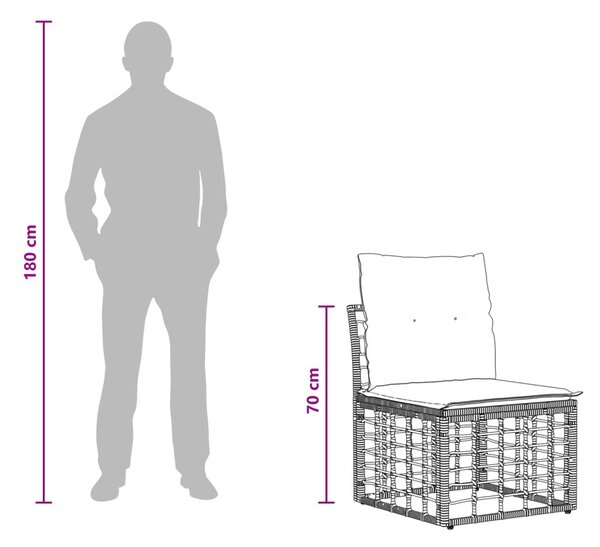 VidaXL 4-Személyes Kerti Kanapé Karfa Nélkül 4 pcs 4-Ülőhelyek száma