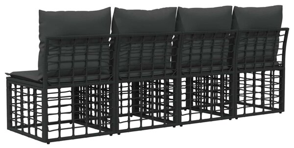 VidaXL 4-Személyes Kerti Kanapé Karfa Nélkül 4 pcs 4-Ülőhelyek száma