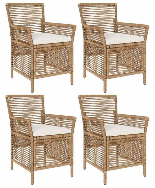 Kültéri szék 4 db Beige és krém polirattan